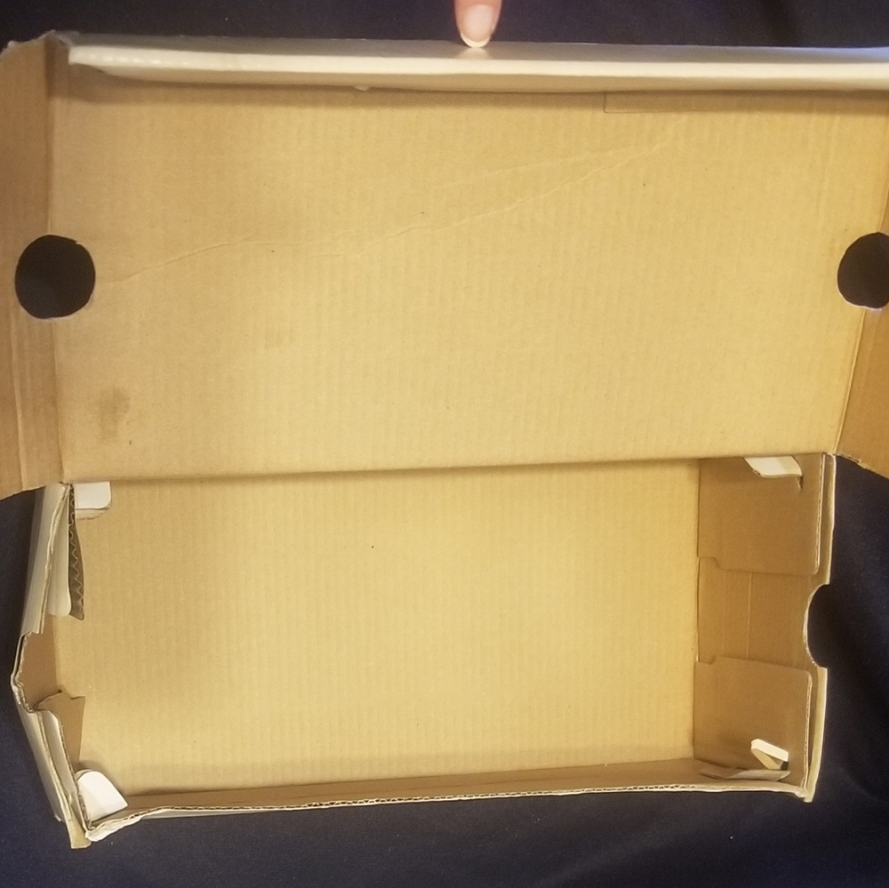 Color 2/2: VGUC 6M "Lana" peep toe black espadrille flats, & box - Picture 6 of 7